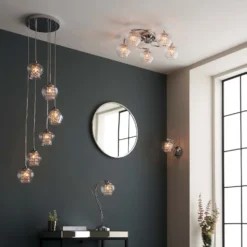 Clashmore Cluster Pendant Ceiling Light - Chrome Effect 17 Clashmore Cluster Pendant Ceiling Light - Chrome Effect -Outdoor Lights Store 14301803 1375038438183734