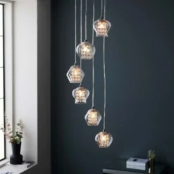 Clashmore Cluster Pendant Ceiling Light - Chrome Effect 13 Clashmore Cluster Pendant Ceiling Light - Chrome Effect -Outdoor Lights Store 14301803 9875038437910002