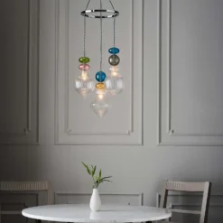 Elgin Cluster Pendant Ceiling Light - Multicoloured & Chrome 12 Elgin Cluster Pendant Ceiling Light - Multicoloured & Chrome -Outdoor Lights Store 14301808 1895038439554155