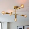 Logie Semi Flush Ceiling Light - Brass Effect -Outdoor Lights Store 14301818 1365038438763121