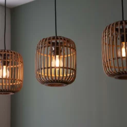 Saval 3 Lamp Pendant Diner Bar Light - Natural Bamboo -Outdoor Lights Store 14301827 1505038439385810