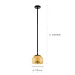 Eglo Albaraccin Pendant Ceiling Light - Black & Gold -Outdoor Lights Store 14302950 1535038223095695