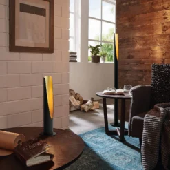 Eglo Barbotto Table Lamp - Black & Gold -Outdoor Lights Store 14302953 1645038223257275