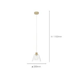 Eglo Copley Pendant Ceiling Light - Soft Gold & Clear -Outdoor Lights Store 14302957 8155038223998848