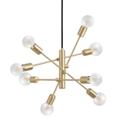Eglo Gradoli 1 8 Lamp Pendant Ceiling Light - Brushed Brass -Outdoor Lights Store 14302964 1245038223583981