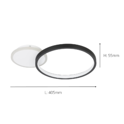 Eglo Gafares Connect Smart Flush Ceiling Light - Black -Outdoor Lights Store 14302966 1645038223881509