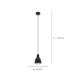 Eglo Priddy Pendant Ceiling Light - Black -Outdoor Lights Store 14302969 1445038223728401